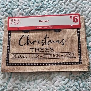 Christmas Trees Table Runner - Tan